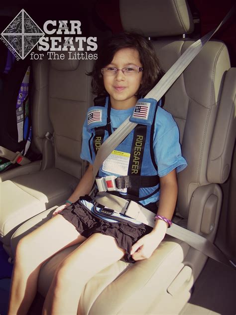 Ride safe travel vest - Large (5-8 years old): 50-80 lbs., 45-57″. X-Large (8-10 years old): 80-110 lbs. There’s also an “expansion panel” to improve fit options for all three sizes for heavier kids who may need more room in whatever size vest is appropriate for their height. Between the XL size and the expansion panels, the RideSafer Travel Vest may become a ...